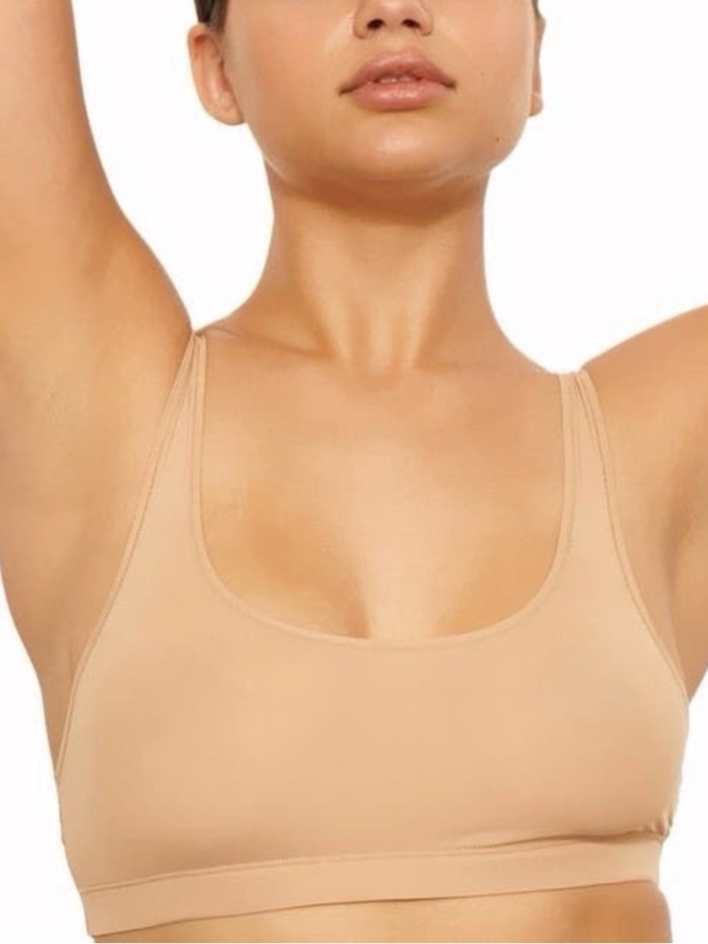 SKIMS Jelly Sheer Scoop-Neck Seamless Bralette - Nude